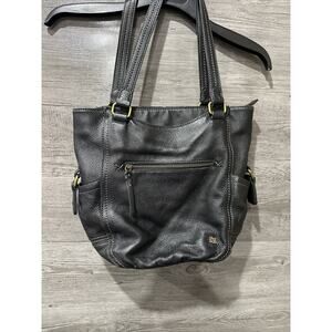 The Sak Black‎ Pebbled Leather Shoulder Bag Purse Tote